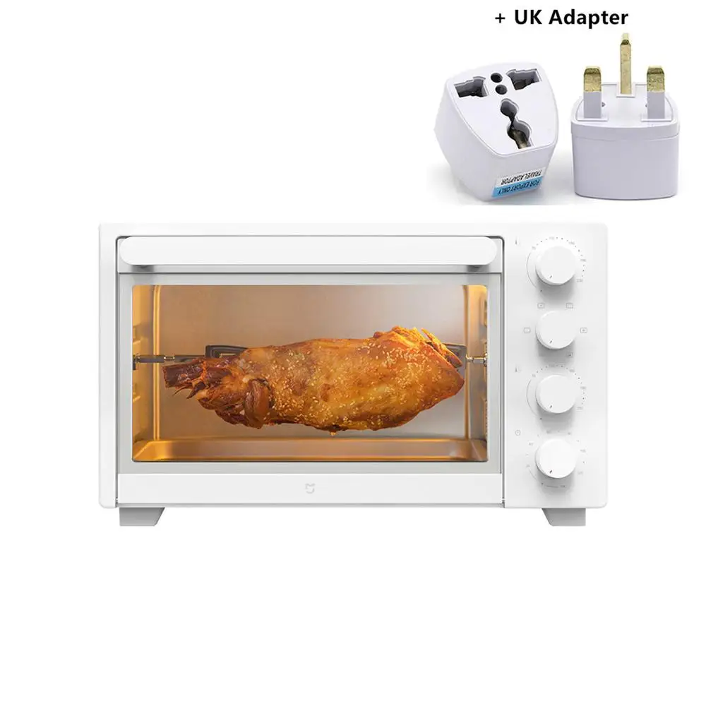 Add UK Adapter Mi jia 32L 1600W электрическая духовка 70-230 ℃ независимая печь для выпечки с контролем температуры 120 mi nute Ti mi ng 9 gear mi crowave духовка - Цвет: Add UK Adapter