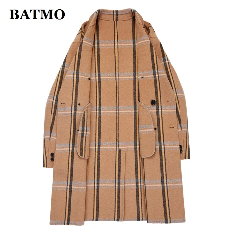 BATMO Новое поступление Зима и осень Высокое качество шерсть с капюшоном пальто для мужчин, мужские шерстяные куртки, большие размеры M-5XL FND915