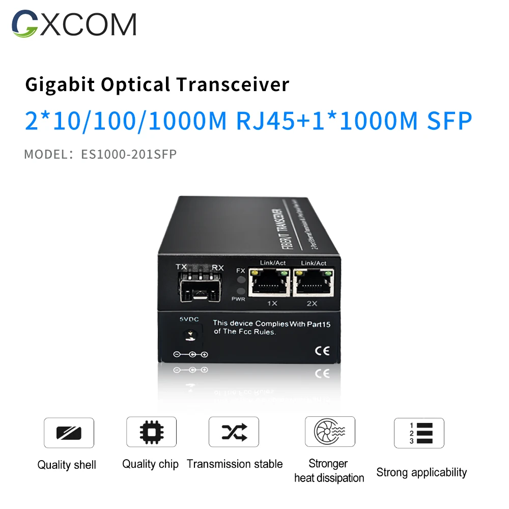 

Gigabit 1 SFP 2 RJ45 Ethernet Media Converter with SFP Fiber Port. 10/100/1000Mbps SFP Media Converter/Fiber Transceiver