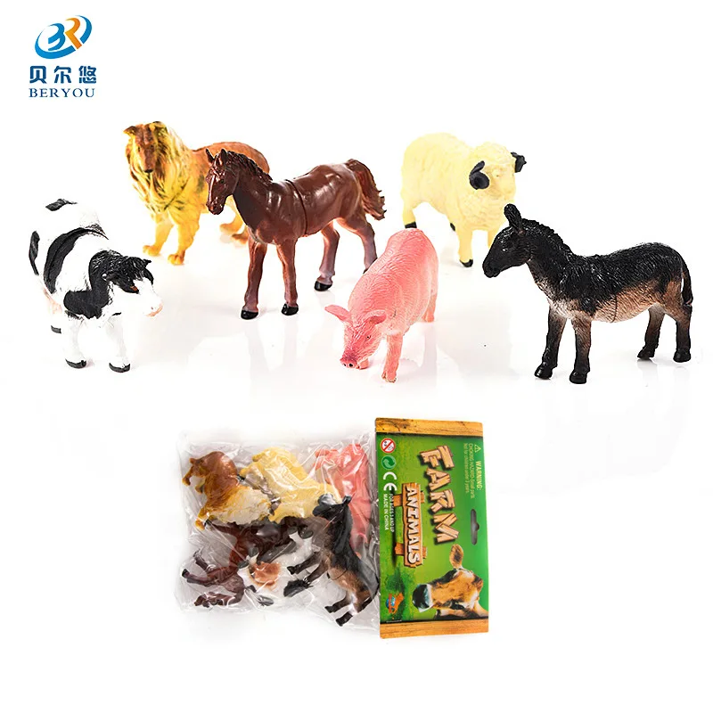 

Cross Border for Model Home Animal Model Toy Farm Animal Model nai niu yang Horse Plastic Toys