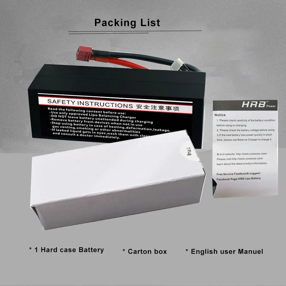 HRB 2S 3S RC Lipo Аккумулятор 7,4 V 11,1 V 14,8 V 6000mah 60C Max 1200C Жесткий Чехол Аккумулятор для Traxxas 1/10 1/12 RC автомобилей грузовиков монстров