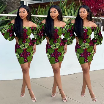Runor African Long Sleeve Mini Dress