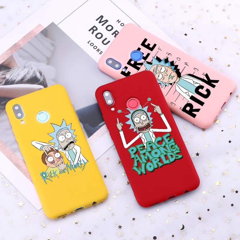 

Pink Yellow Red Cover For TPU Huawei Honor 8X 9 10 Lite Y6 Y7 Pro Prime 2019 Y8 Y9 2018 20 Pro 7A Pro 7C 20i Rick And Morty Case