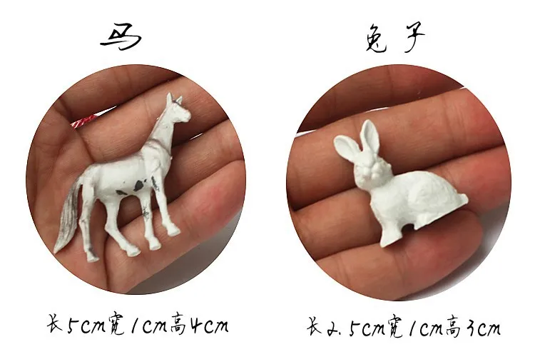 Модель сплошной фермы Совы животное модель Лошадь Кролик овца петух собака корова Китайский Зодиак статичная игрушка
