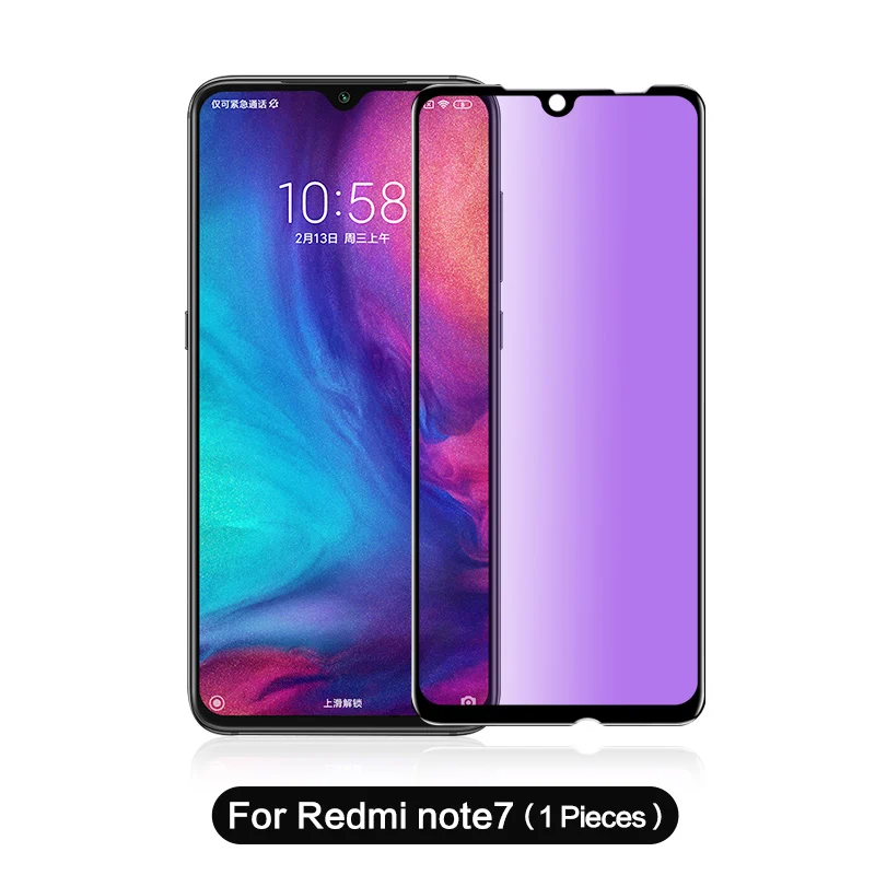 for redmi note 7 Синий светильник SmartDevil для Xiao mi Red mi Note 7 закаленное стекло для Xiaomi mi 8 mi 9 SE 6X красный mi Note 7 Защита экрана полное покрытие - Цвет: for redmi note 7