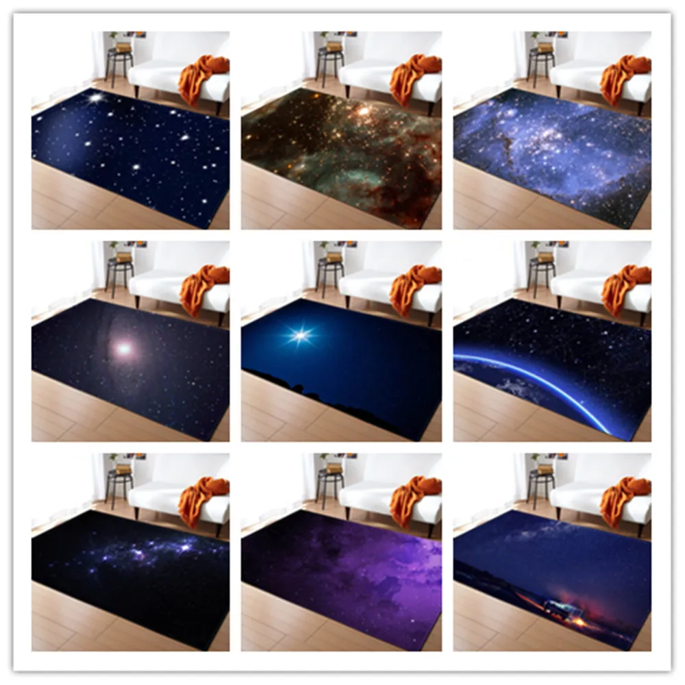 3D Galaxy Космические Печатные ковры, коврики фланелевые пены памяти Спальня Столовая Коврики детский коврик игровой для гостиной современный