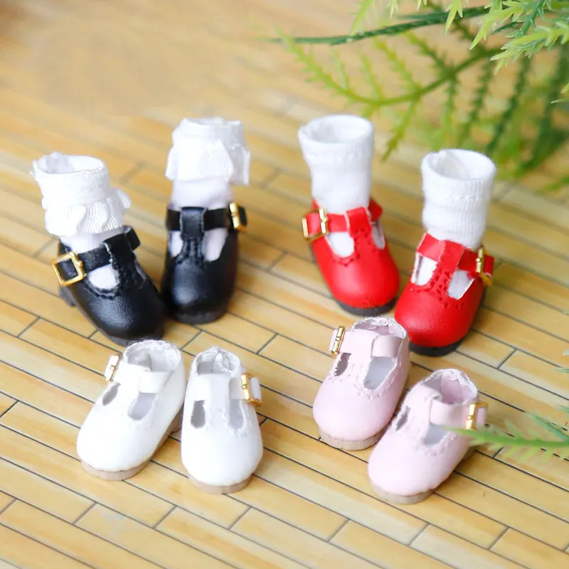 Ob11 детская обувь универсальная с базовым Т-образным японским маленьким кожаным туфлями и 1/12 BJD куклы аксессуары
