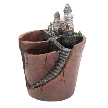

1pc Flower Pots Castle Creative Cute Fashion Desktop Flower Pot Succulent Planter Potted Stand for Home Bedroom Living Room