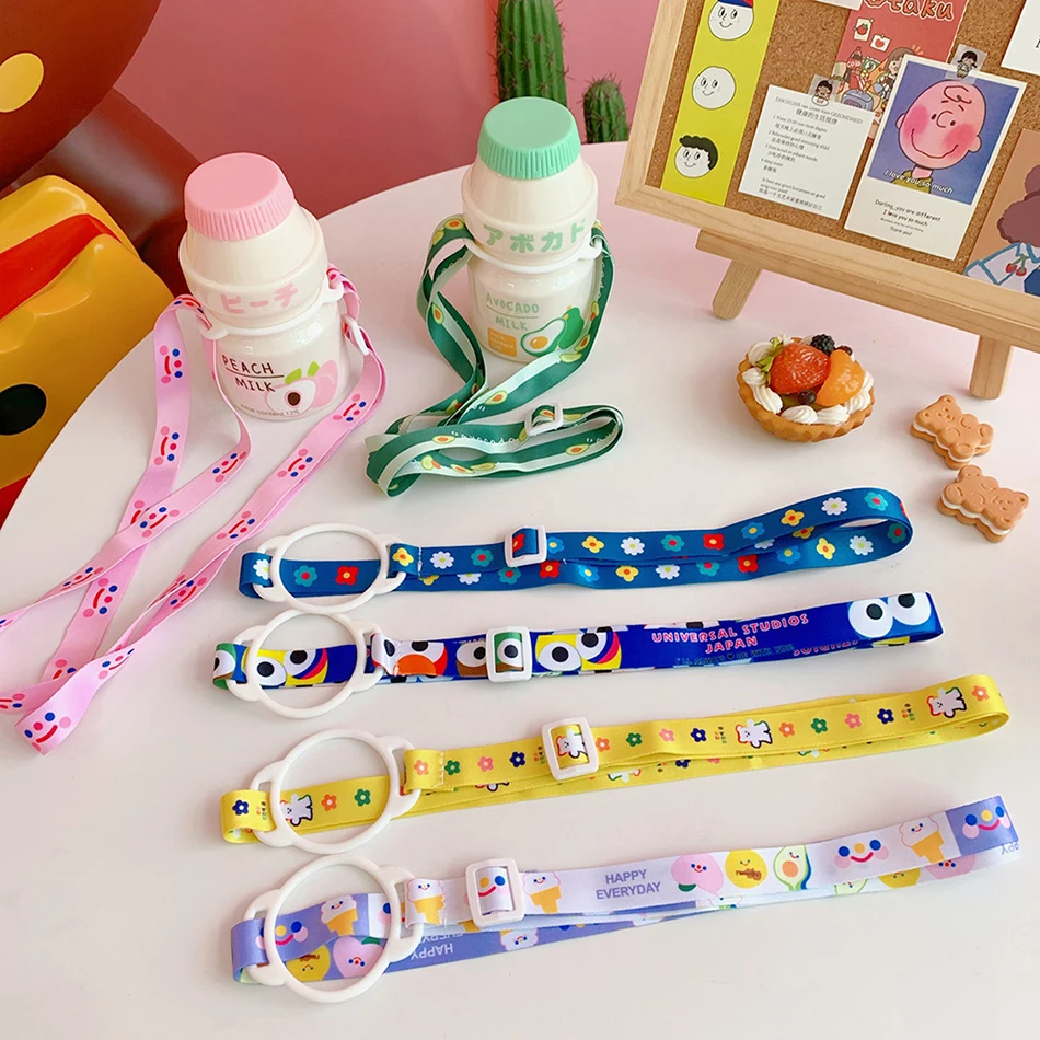 

Cute Water Bottle Shoulder Strap Wide Mouth Vacuum Flask Drink Bottle Cup Strap Student Portable Lanyard Buckle Cup Accessories
