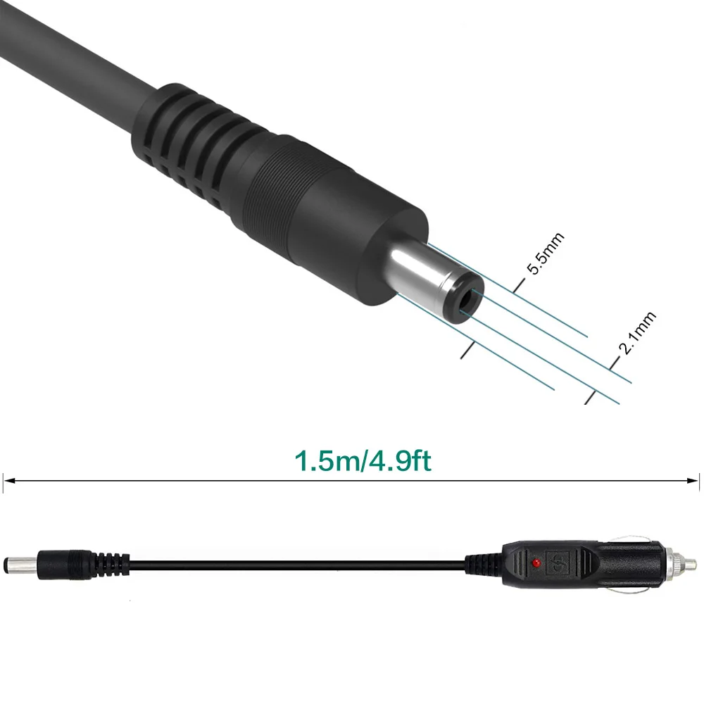 12V 24V Charging Cable Cigarette Lighter Plug to DC 5521 Charging Cable Charge for Car Trailer Vehicle Monitor Refrigerator etc. charging cable usb charging cable