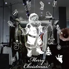 Новогодняя оконная стеклянная ПВХ Наклейка на стену, Рождественская DIY Наклейка на стену в снежный город, домашняя наклейка, Рождественское украшение для дома, товары для дома