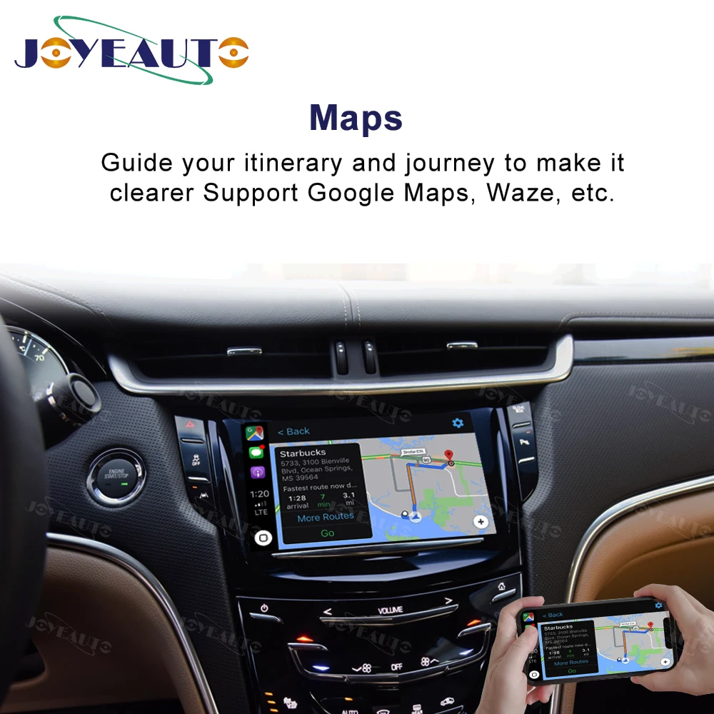 Joyeauto беспроводной Apple Carplay для Cadillac XTS ATS SRX CTS XT5- Android авто зеркало в форме яблока iOS Wifi автомобиль играть Airplay