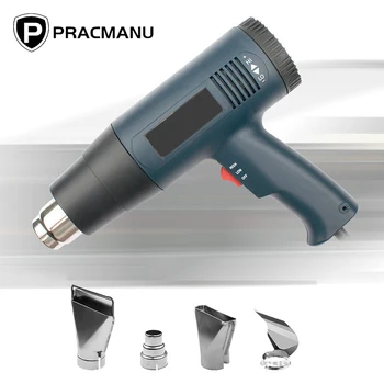 

PRACMANU 2000W Industrial Electric Hot Air Gun Dual Temperature-controlled Building Hair Dryer Temperature Heat Gun Nozzle