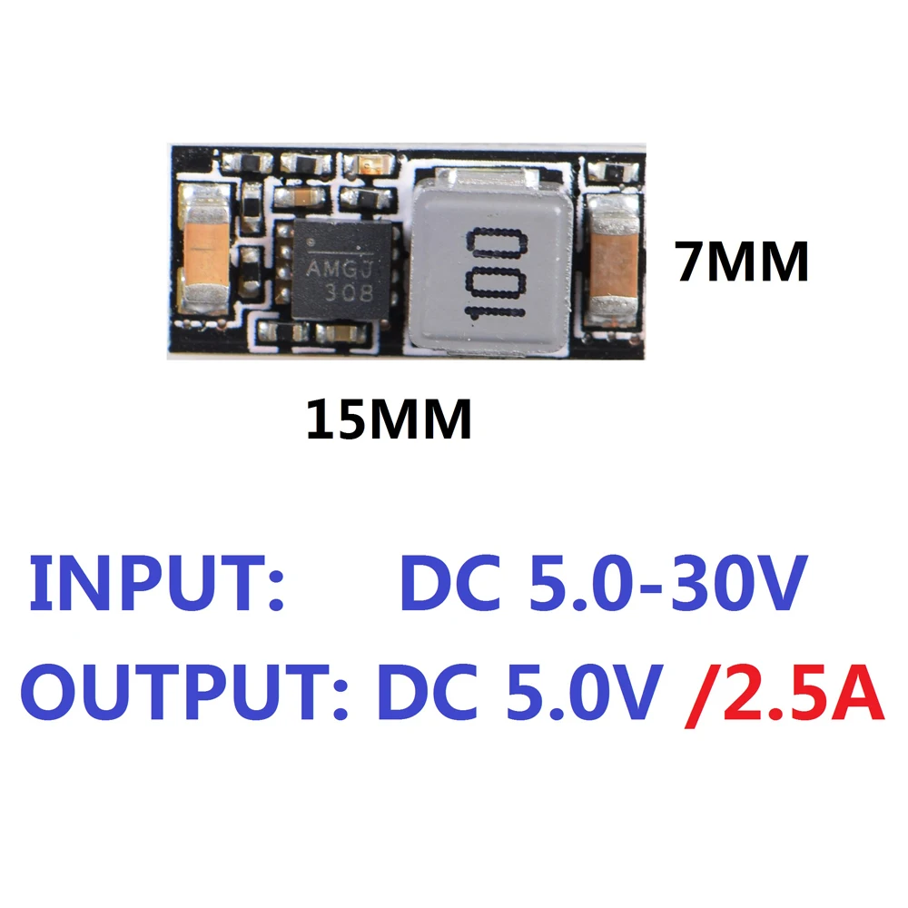 Mini DC-DC BEC 5V 2.5A DC понижающий модуль Поддержка 2-6S стабильный выход Малый размер для