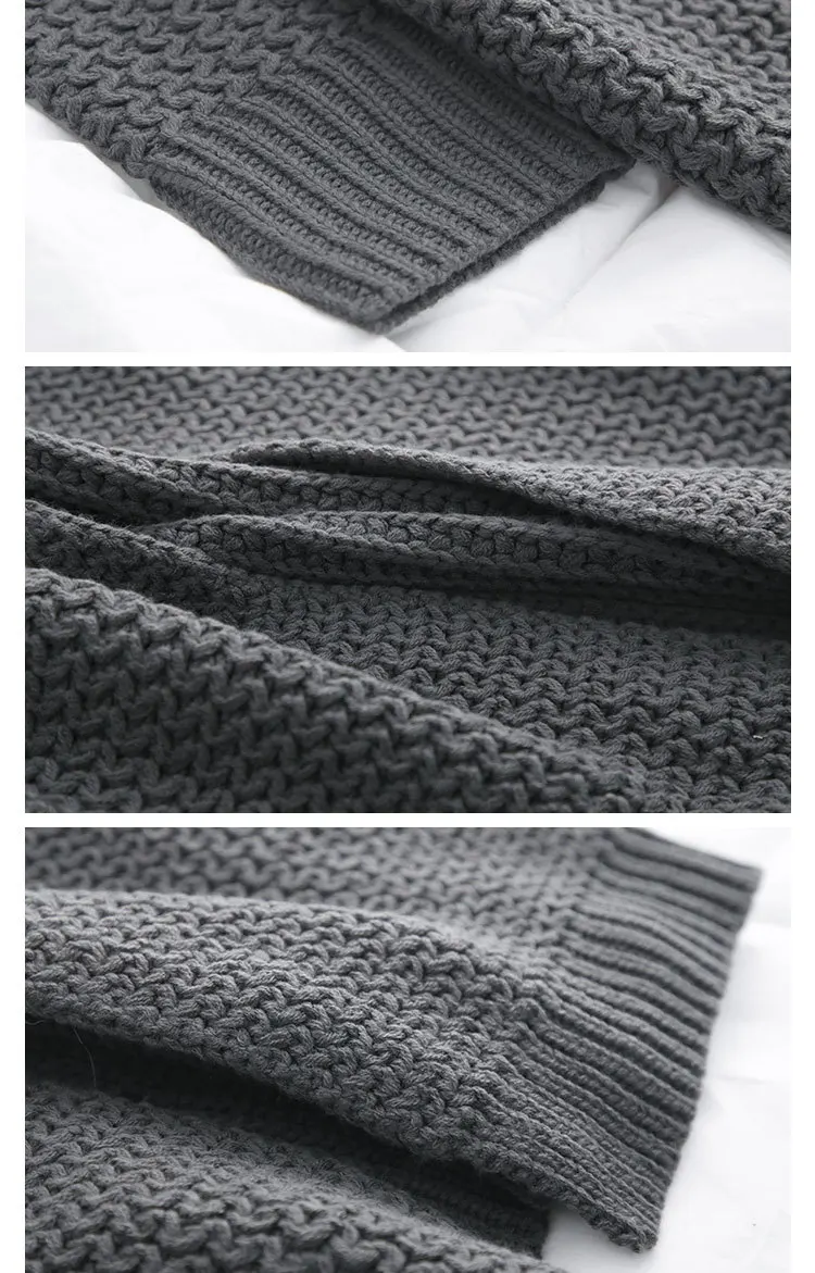 hat Retro Hooded Oversized Knit Women Tops Sweater Cardigans Autumn Winter Sweaters Cardigan Knitted Loose Long Coat LB005