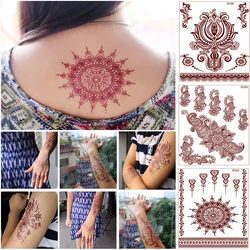 hena sticker Lace Henna Tattoo Stickers supplies Bright Red Geometric Pattern Party Waterproof temporary Tatoo paster