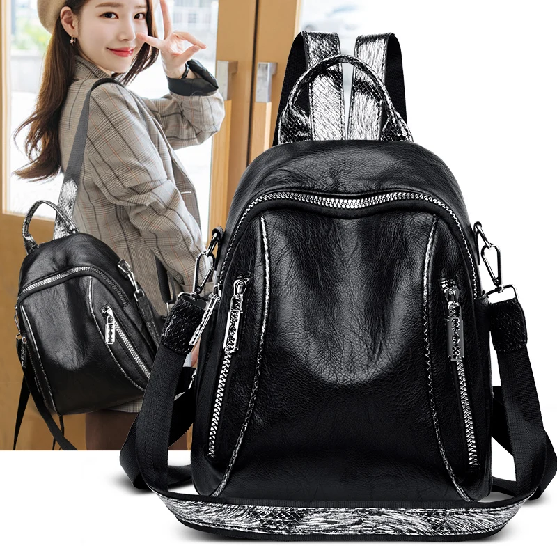 

YILIANVintage women's backpack, girls' school bag, schoolgirl bag, schoolgirl bag, big bag on the shoulder.