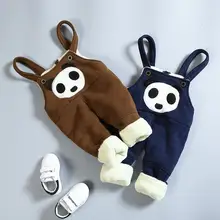 Штаны на лямках для мальчиков Новинка года, зимние детские хлопковые брюки детские повседневные толстые комбинезоны с героями мультфильмов для маленьких мальчиков, теплые штаны