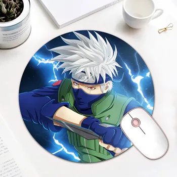 

NARUTO Hatake Kakashi Mousepad Antique Decorate Mouse Pad 20CM 22CM 24CM Round Gaming Mice Mat For Office and Home Computer