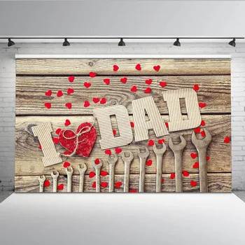 

Mehofoto Father's Day Background for photography Wood Backdrop for Photo Studio Dad Tool Props Durable G-334