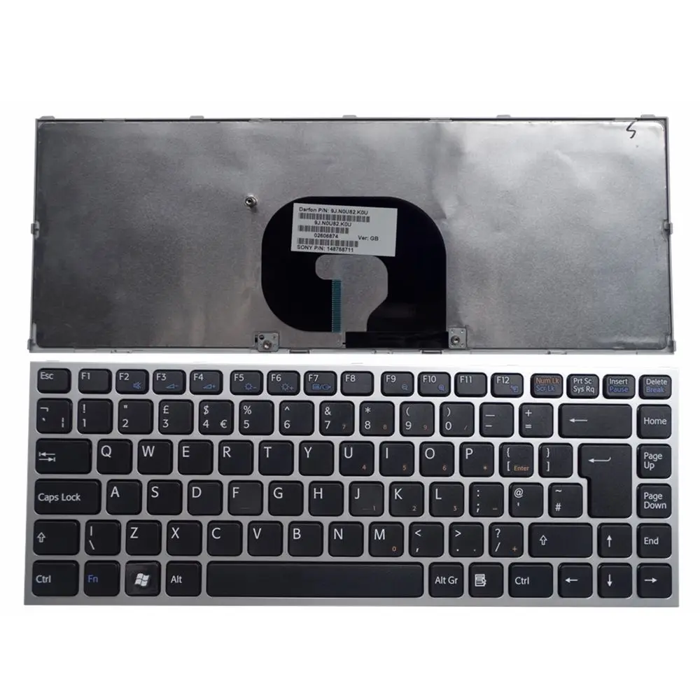 

GZEELE NEW For SONY VPC-Y VPCY UK Laptop keyboard silver frame