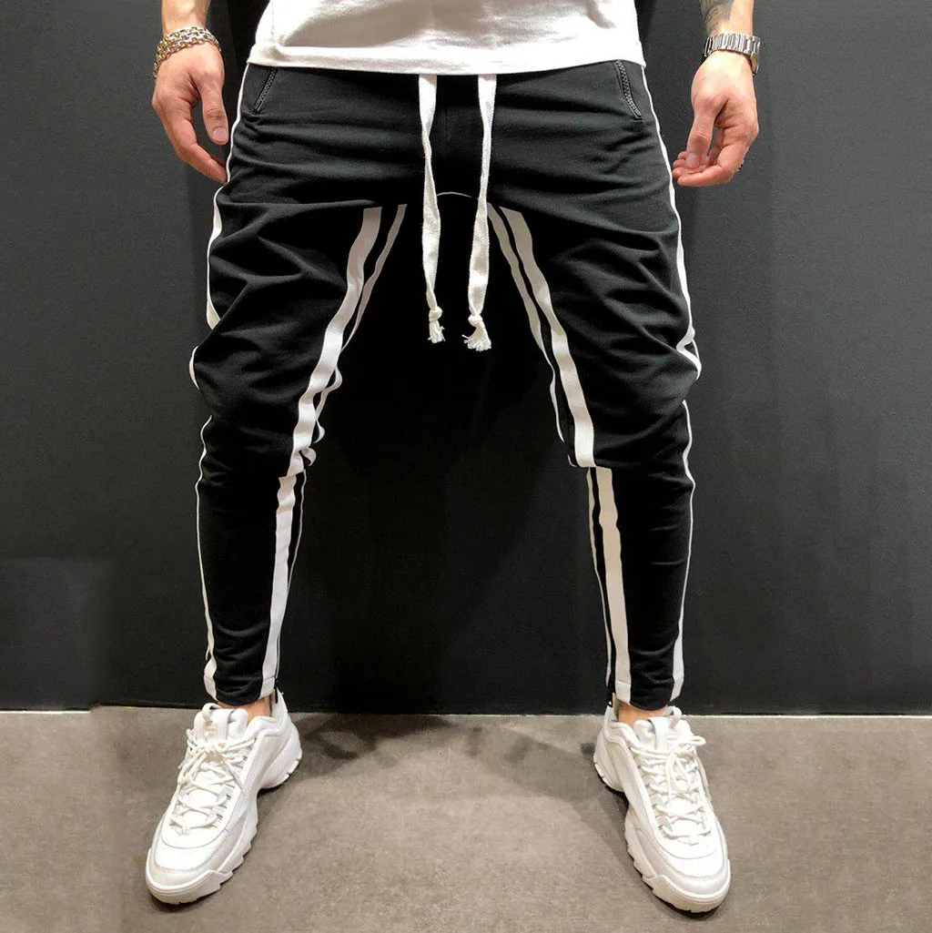 Модные мужские повседневные Лоскутные свитшоты брюки Jogger новые тренажерные залы фитнес Лоскутные Спортивные лосины дышащие брюки 8,13