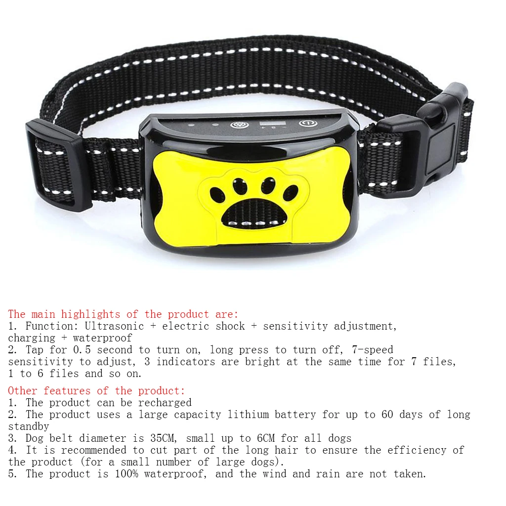 Dog Intelligent Waterproof Anti Bark Collar No Barking Remote Shock Deterrent Electric Vibration Dog Collars Training 1 Dog Intelligent Waterproof Anti Bark Collar No Barking Remote Shock Deterrent Electric Vibration Dog Collars Training 5