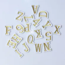 Золотой один английские буквы значок вышитые железные нашивки для одежды DIY полосатая одежда Лоскутные наклейки пользовательские значки