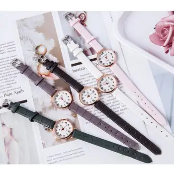 

Women Girl Watch Simple Wristwatch Casual PU Watchband Quartz Watch