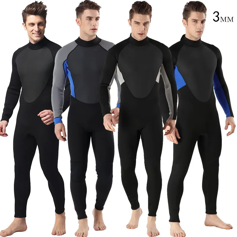 

Professional Neoprene 3MM Wetsuit One-Piece Full body For Men Scuba Dive Surfing Snorkeling Spearfishing Plus Size
