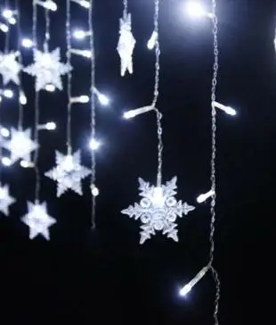 3,5 м светодиодная сосулька 96 светодиодная занавеска сказочная гирлянда Снежинка Сказочный светильник светодиодный Рождественский светильник для свадьбы, дома, окна вечерние, декор 220 В - Испускаемый цвет: white