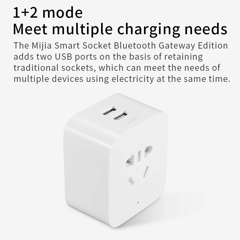Умная розетка Xiaomi Mijia шлюз с поддержкой Bluetooth 2 USB порта выход питания таймер