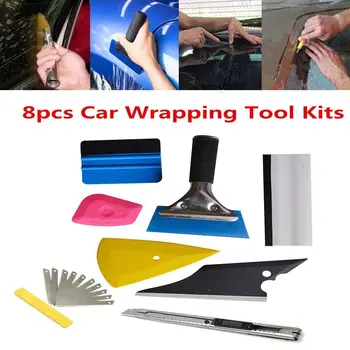 

8PCS Film Install Tools Sticker Tools Glass Film Car Window Wrapping Tint Vinyl Installing Tool Squeegees Scrapers Film Cutters