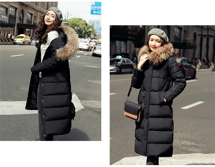 Women Medium-Long Down Coat a Thickening Coat Fashion Straight Loose Luxurious Jackets White Duck Down Outwear Women XIN144