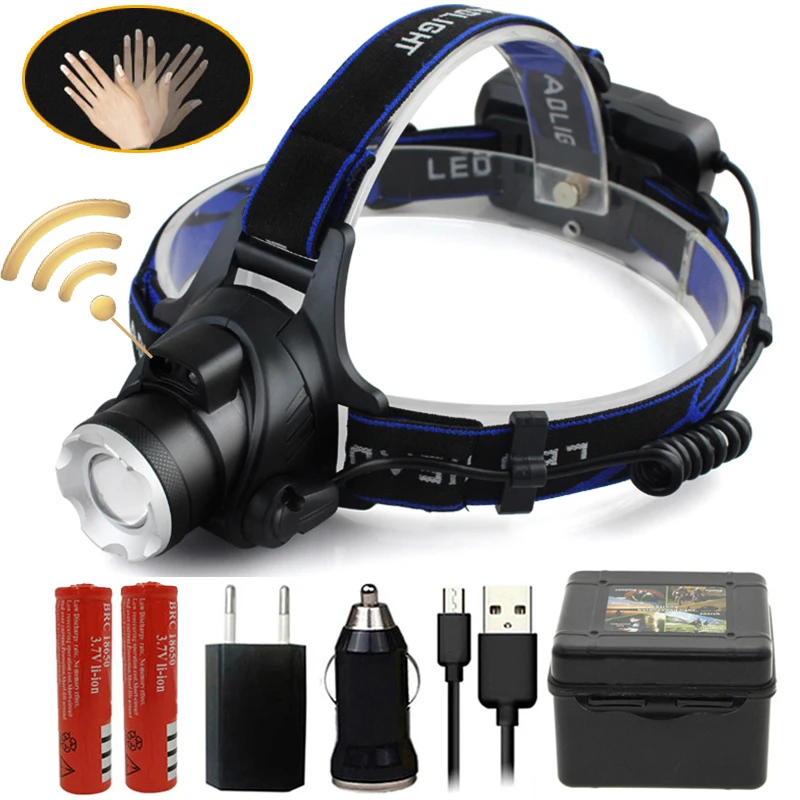 C-568B Sensor Litwod Z20 ИК-датчик XM-L2 U3 T6 5000лм светодиодный фонарь увеличитель пары Регулируемый головной фонарик лампа 18650 батарея передний свет - Испускаемый цвет: C-568B Sensor