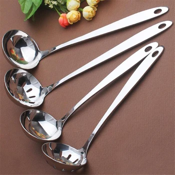

1Pc Stainless Steel Thicken Spoon Colander Hot Pot Soup Spoon Strainer Kitchen Restaurant Cooking Spoon Colander Kitchen Gadgets