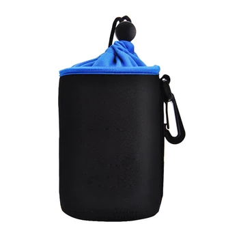 

Shockproof Safety Camera Accessories Lens Bag Drawstring Portable Pouch With Carabiner Outdoor Thickened Protective Nylon