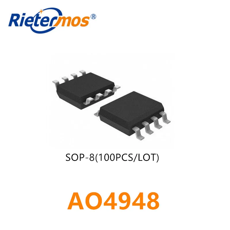 

100 шт., AO4948 N-CHANNEL, 30 В, SOP8 4948, SOIC8, SOP8, оригинал