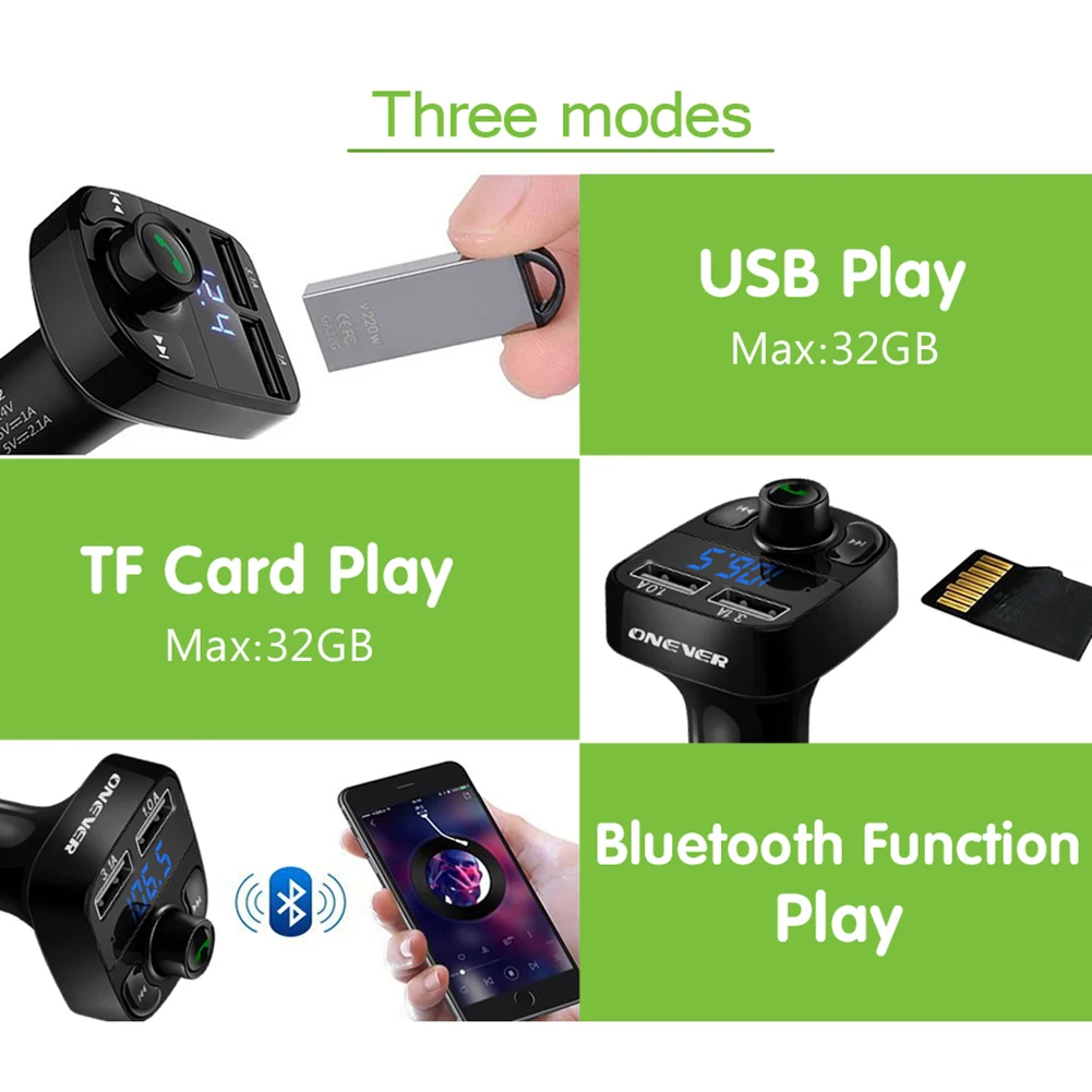 Автомобильные аксессуары Bluetooth fm-передатчик с двойным 3.1A usb зарядным портом Hands-Free Автомобильное зарядное устройство радио приемник mp3-плеер