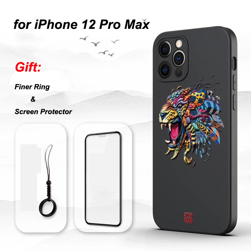 3D Case for iPhone 12 Pro Max 12Pro Mini 11 XS X XR SE 2020 7 8 Plus Cases Embossed Tiger Soft Silicone Anti-knock Back Cover iphone 7 silicone case More Apple Devices