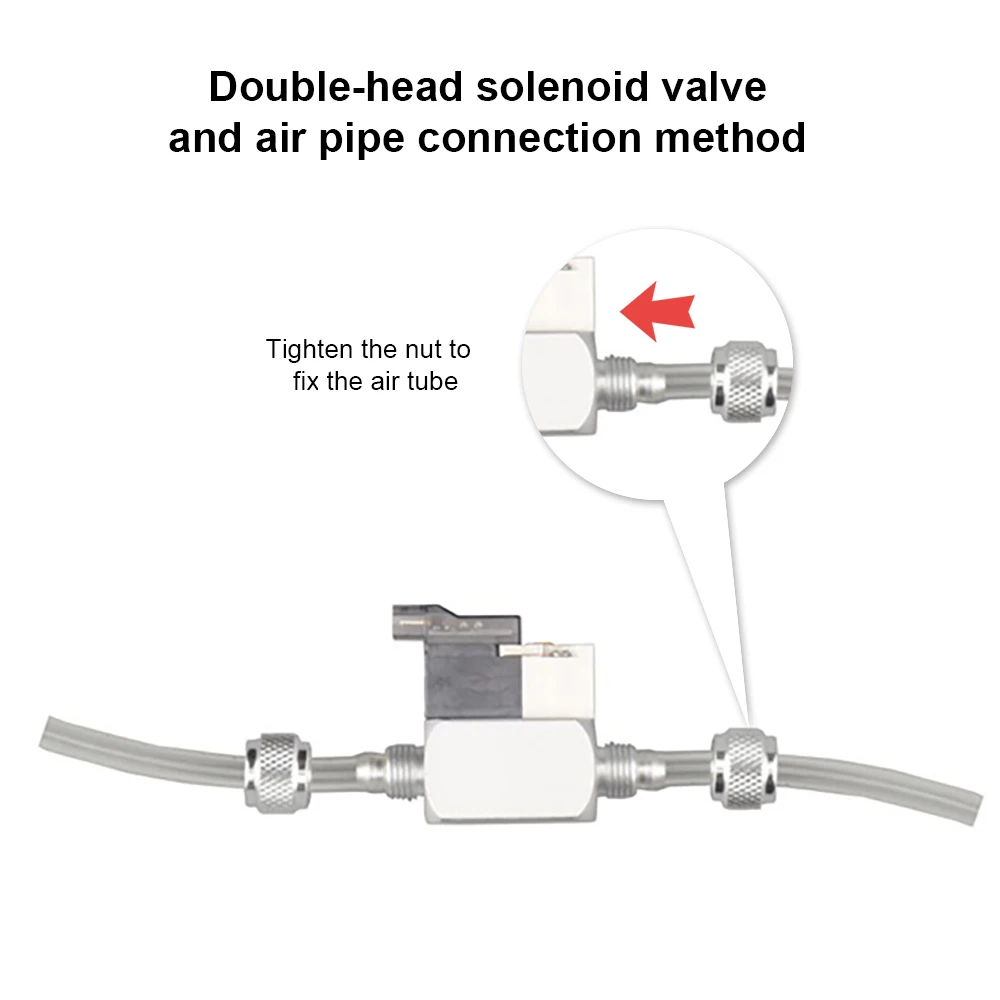 DC 12V Solenoid Valve Aquarium CO2 System Regulator Electromagnetic Valve for Fish Tank Water Plant Grass Grow Double Head