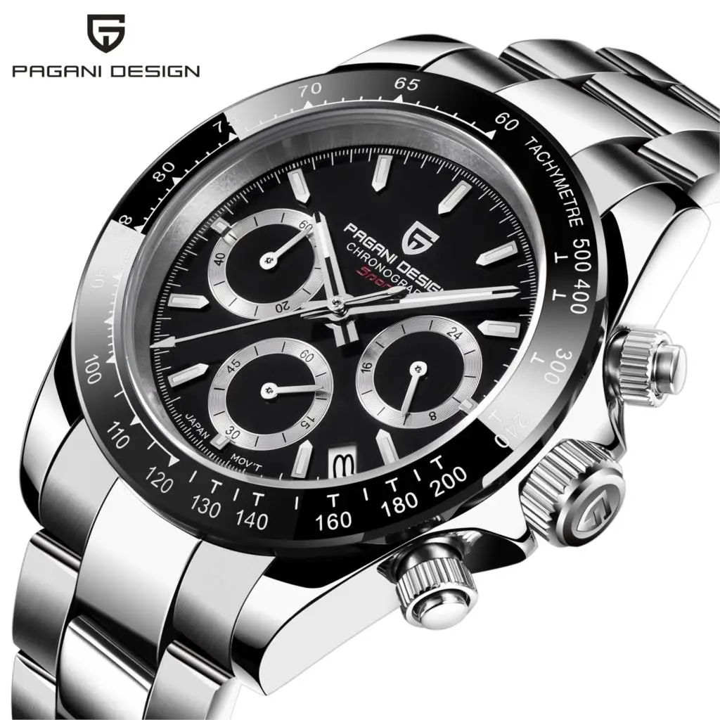 Reloj Hombre Мужские кварцевые часы Reloj Hombre PAGANI дизайнерские Роскошные брендовые Модные Военные часы Relogio Masculino+ коробка - Цвет: Черный