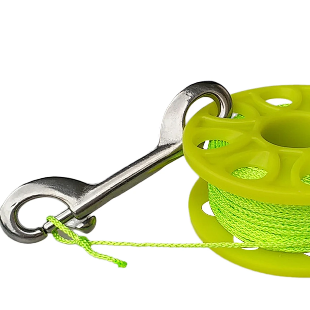 Scuba Diving Finger Spool Reel 30m Line Bolt Snap Double Swivels Clip Gear Equipment Multicolor Scuba Diving Finger Spool