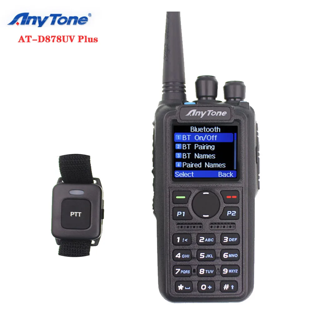Рация Anytone AT-D878UV Plus VHF 136-174 МГц UHF 400-470 GPS APRS Bluetooth PTT DMR Ham радиостанция с кабелем |