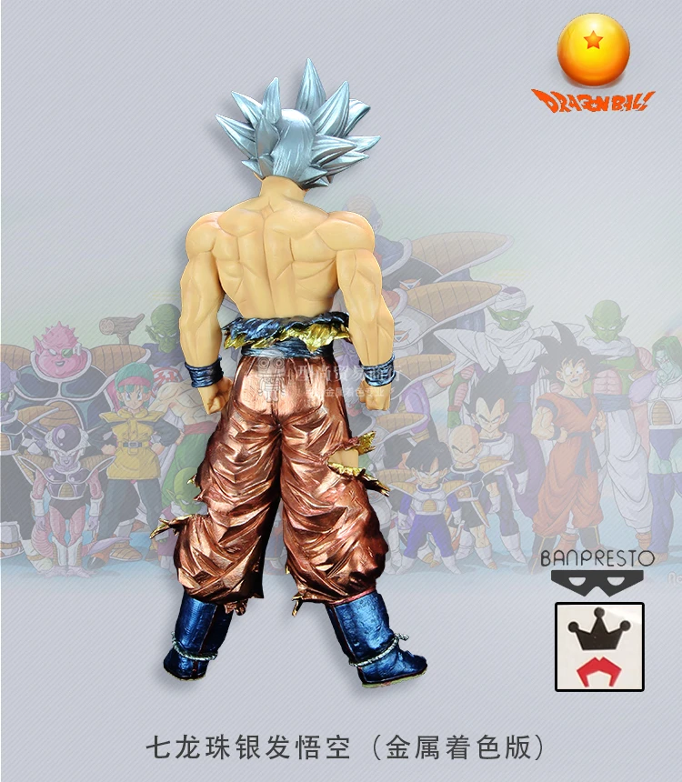 Анимация Dragon Ball Сон Гоку Супер серебряные волосы чистый ручной работы Металл Окраска игрушки Фигурки Рождественский подарок
