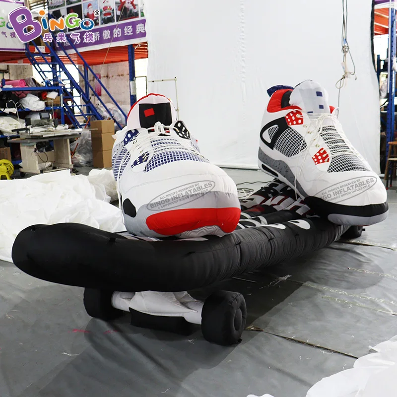 Customized 4x1.6x1.6 Meters Inflatable Shoes Replica With Skateboard For Advertising Decoration -  BG-M0259 4