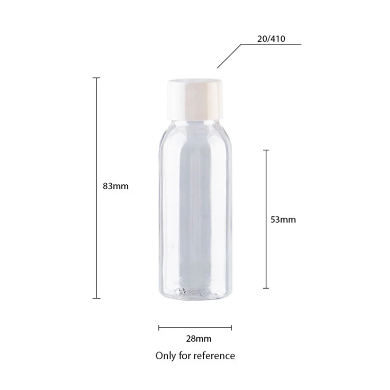30ml 1pc Round Shoulder PET Plastic Empty Bottle With Multiple Cap Spray or Lotion 1oz Small 4