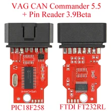 Vag pode comandante 5.5 leitor de pino de cabo diagnóstico 3.9 beta com ftdi ft232rl pic18f258 obd2 scanner automático vag para V-W/se-at/sk-oda