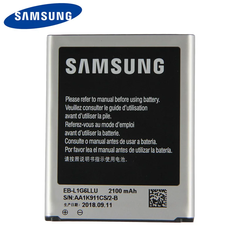 

Original Samsung High Quality EB-L1G6LLU Battery For Samsung S3 I9300 GALAXY I535 L710 I9308 with NFC 2100mAh