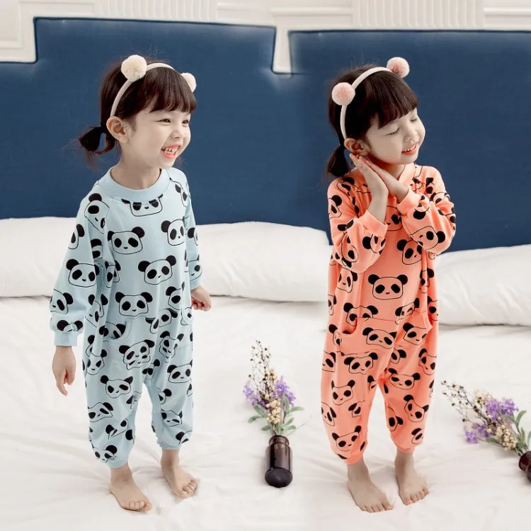 

Childrenswear Autumn Men And Women Children Panda Cartoon Long Sleeve Onesie 2019 Women's Small CHILDREN'S Crawling Clothes Trac